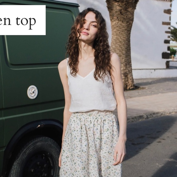 Not Perfect Linen sorrento cami in white - Picture 5 of 5